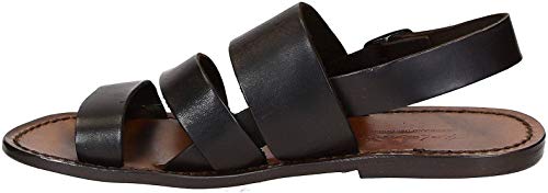 Brown Leather Sandals Handmade in Italy for Men's3