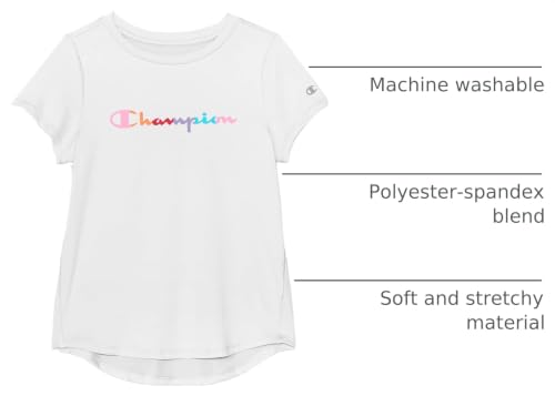 Image of Champion Girls T-Shirt, Kids' T-Shirt for Girls, Cute Hi-Lo Tee Shirt, Lightweight