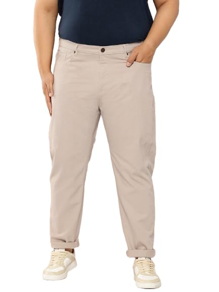 Image of Thomas Scott Men's | Smart | Plus Size | Regular Fit | 100% Cotton | Solid | 5 Pockets | Woven | Chinos | Trouser