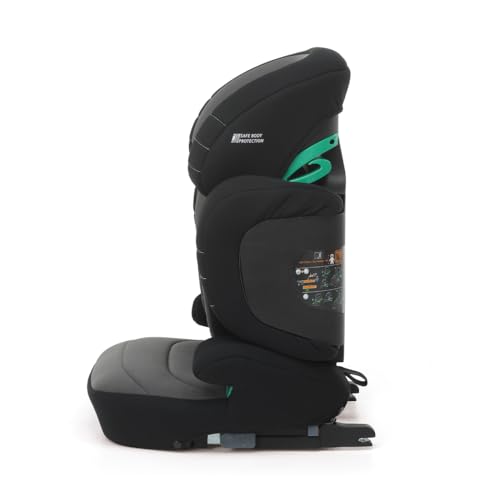Foppapedretti Seggiolino Auto Open I-Size, per bambini da 100 a 150 cm di altezza, 3-12 anni, conforme ECE R129, Fissaggio Dualfix (Isofix e non), Protezione Impatti Laterali, Sfoderabile, Nero - 5