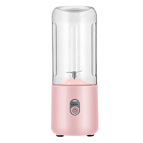 Juicer Machine Portable 500ml Mini Pink 6 Leaf Blades USB Charging Easy to Clean, for Fruits Vegetables