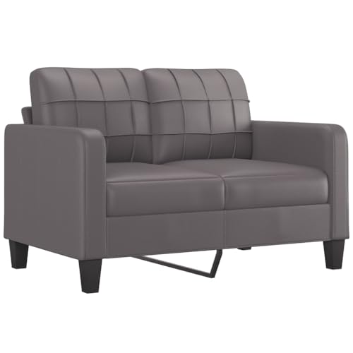 YUOTYRKTEJRSG 3-TLG. Sofagarnitur mit Kissen Grau Kunstleder Wohnzimmer Set Sitzgruppe Couchgarnitur Sofa Set mit Kissen Lederoptik Grau Modern Bequem – Bild 6