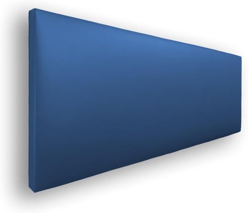 Silcar Home - Cabecero de Cama 135 Azul Jep - Estructura de Madera, Tapizado en Polipiel Liso, Diseño Moderno, Fácil Instalación, Acolchado - Polipiel Azul, 135 cm