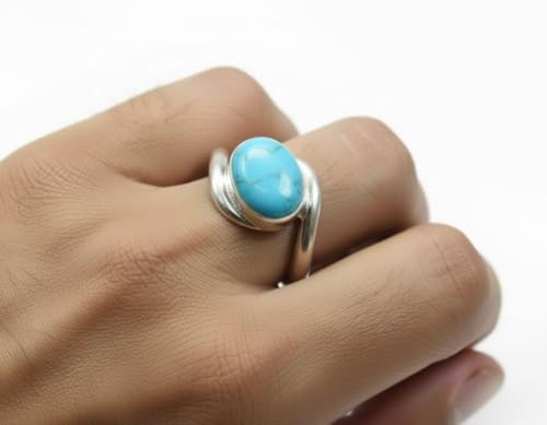 Image of 55Carat Choose Your Color Natural Gemstone Silver Statement Rings for Gift Corssover Style Size 5 to 12