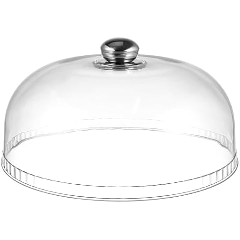 Ipetboom Clear Cake Dome Cover: Cake Stand Cover Food Plate Lid Clear Cloche Bell Cover Cake Dome Round Display Cake Plate Serving Platter Punch Bowl Food Tent Dessert Pastry Cover for Home Kitchen Cover