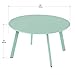 Grand patio Round Steel Patio Coffee Table, Weather Resistant Outdoor Large Side Table, Mint Green