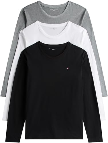Tommy Hilfiger T-Shirts manches longues lot de 3 homme col rond coton noir gris