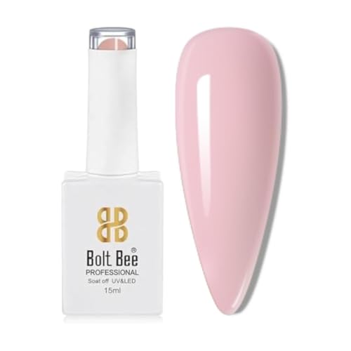 Image of Bolt Bee Baby Pink Color Gel Nail Polish Soak Off UV Gel DIY at Home Manicure Salon Nail Art (126, 15ml)