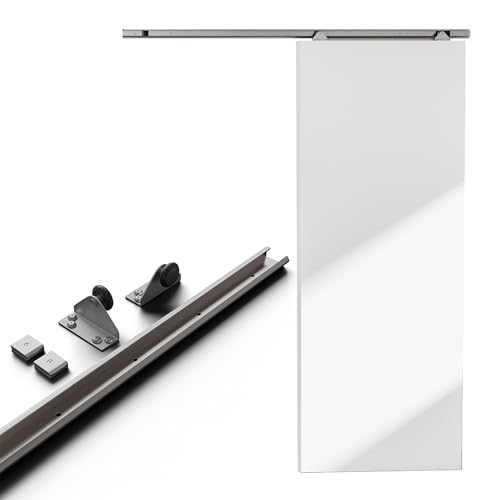 Amig - Kit puerta corredera madera - Guía 186 cm acero galvanizado - 30 kg máximo - Mod. SD001