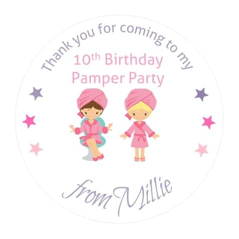 Personalised Pamper Party Birthday Stickers Cover