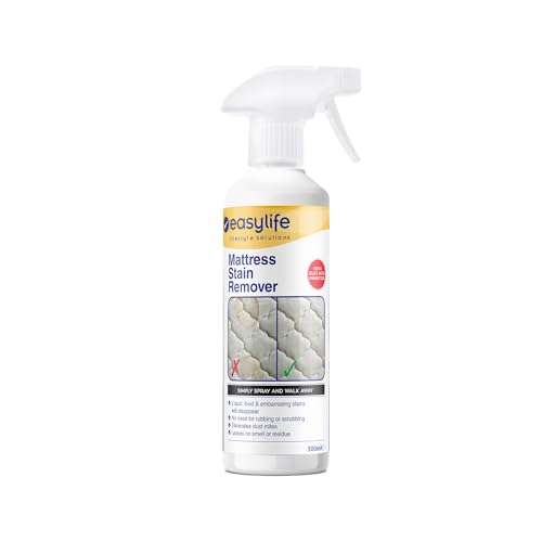 Easylife Mattress Stain Remover Spray, Mattress Cleaner Instantly Removes Tough Stains, Non-Toxic Upholstery Cleaner Works on Carpet, Clothes, Sofa & More, 500ml, Stain Removers - Fully Guaranteed