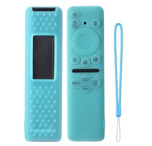 Image of Silicone TV Remote Cover Compatible with Samsung Smart TV Remote 2023 BN59-01432G BN59-01432A (Samsung Smart TV 2023 Model Solar Remote Cover - Style 5, Luminescent Blue - Style 5)