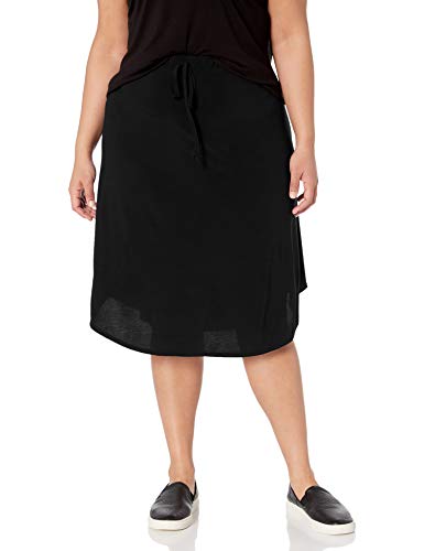 Star Vixen Women's Plus-Size Tie-Waist Ity Stretch A-line Mid-Length Skirt