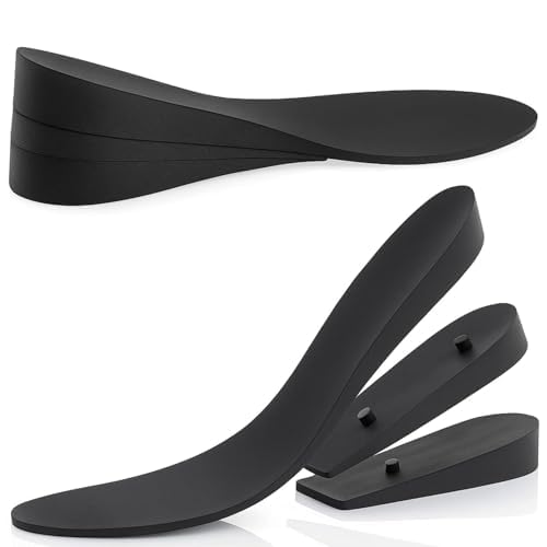 Height Increase Insoles for Mens Shoes (1 to 3' Boost) Adjustable 3 Layer Height Booster Inserts to Make You Instantly Taller, Heel Lifts (Mens 7-9.5)