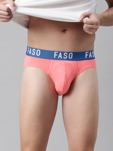 Image of F A S O Men's Cotton Rich Brief | Soft & Breathable Innerwear | Cushioned Waistband | Comfort Fit | Everyday Wear