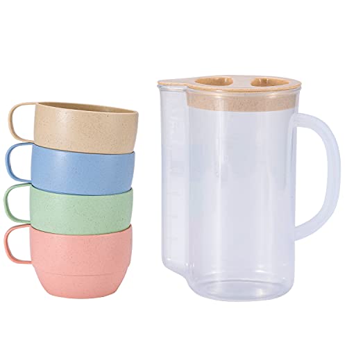 5-Pack Wheat Straw Kids Mug Set