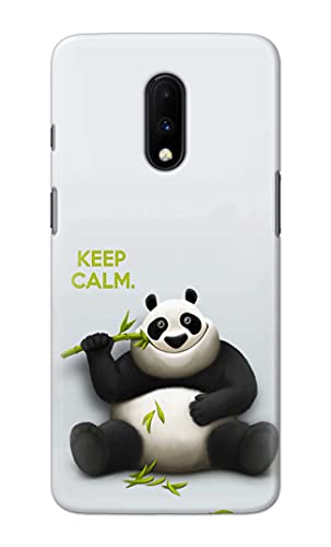 Image of PRINTFIDAA� Printed Hard Back Cover Case for OnePlus 6T | OnePlus 7 Back Cover (Cartoon Panda) -2808