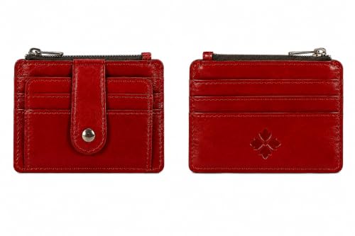 Image of Patricia Nash Leather Cassis ID Card Case Wallet, Lava Red
