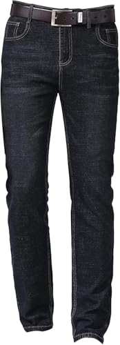 Maiyifu-GJ Men's Straight Leg Jeans Slim Fit Stretch Denim Pants Elastic Waist Casual Jeans Trousers with Pockets