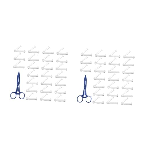 Abaodam 2 Sets Livestock Birth Supplies Cord Clips Clamps Vet Birth Kit Disposable