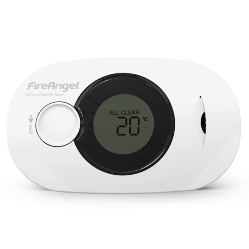 Fireangel FA3322 Digital CO Alarm with 10 Year Sealed For Life Battery & Optical Smoke Alarm with 10 Year Sealed For Life Battery, FA6620-R, White