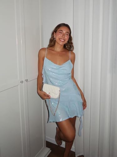 Sequin Homecoming Dresses for Teens Short HOCO Sparkly A Line Mini Ruffle Cocktail Party Gowns3