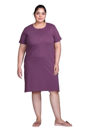 Image of In Love Women's Cotton Plus Size Nighty Chemise | Easy cotton chemise for nightwear and lounge comfort