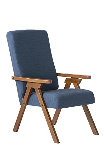 Poltrona legno FIAMMETTA ESSEGI SRL Relax reclinabile tessuto Blu Sfoderabile