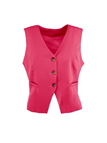 JOPHY & CO. Gilet Donna 3 Bottoni (cod. 7090) (S, Fucsia)