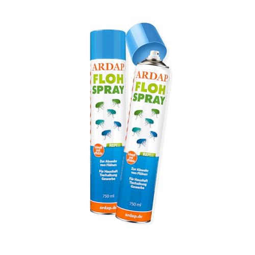 ARDAP Repell Flohspray für Wohnung und Möbel 2 x 750ml - Alternative zum ARDAP Fogger gegen Flöhe/Floh Fogger - Flohmittel für Wohnung - Umgebungsspray Flöhe - Wirkt schnell (PT19)