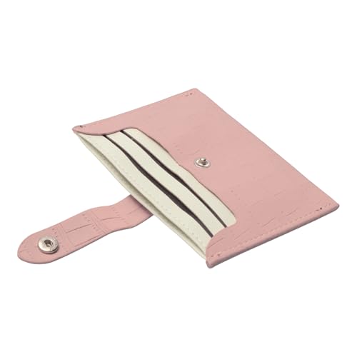 1Pcs Minimalist Wallet Two-Tone Stone Texture Shell Card Case PU Leather Pink 11.6x9cm3
