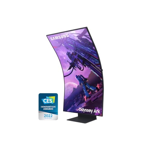 Samsung Ecran PC Odyssey Ark 55’’ 165Hz , 1ms, Dalle VA Mini LED 1000R, UHD : 3840x2160, 1 000 000:1 ,Gaming Hub, Cockpit Mode, AMD FreeSync Premium Pro,Pied Ajustable, HDMI, DP, LAN