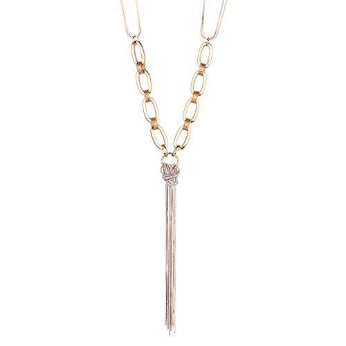 Jones New York Gold Tassel Drop Long Chain Necklace