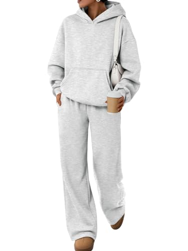 Trendy Queen 2 Piece Lounge Sweat Sets Plus Size Fall Fashion Matching Sweatsuits Wide Leg Pants...