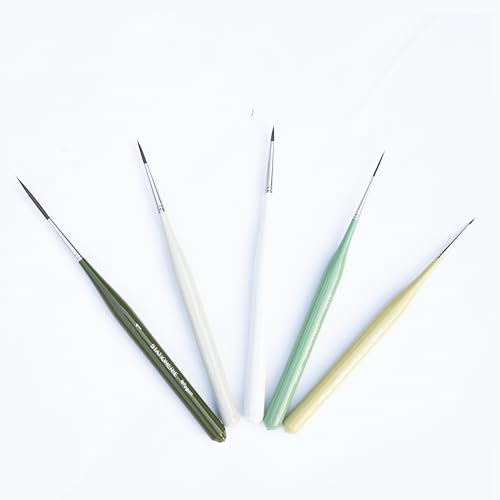 Image of Stationerie Standard Size Ultra Liner /Detailing Paint Brush Set for Professional Artist Miniature Premium Handmade Paintbrush Set for Acrylic, Watercolor & Gouache Painting Set of 5