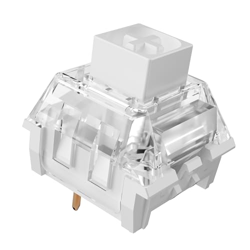 Image of Kailh Box White Pro Clicky Mechanical Keyboard Switch with LED Diffuser | 3pin 45gf Pre-Lubed Dustproof Waterproof High-Speed Typing Key Switches for 3D Printed Clicker Fidget (90PCS)
