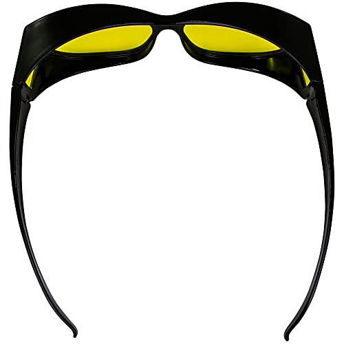 Global Vision Escort Fits Over Most Glasses Motorcycle Sunglasses 2 Pair Black Frame w/Yellow Lenses4