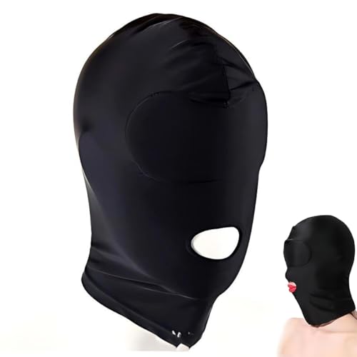 GNALIA BDSM Maske, 1 Stück, schwarze Bondage-Gesichtsmaske mit Mundöffnung, Fetisch-Maske in Einheitsgröße, erotische Atemmaske für Erwachsen 1 Maschera