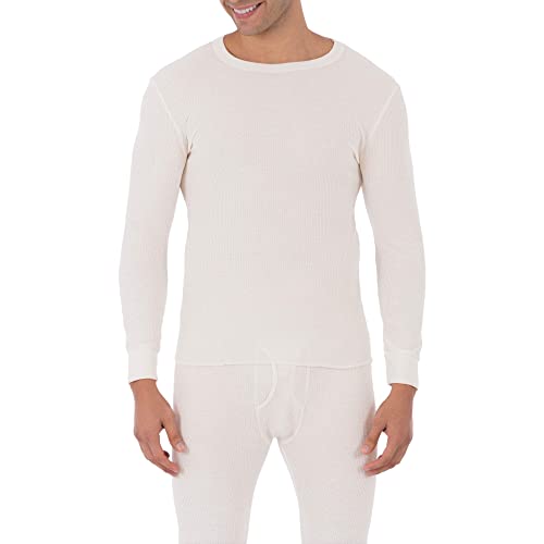 Camiseta térmica de hombre transpirable manga larga Fruit of the Loom beige de peso medio