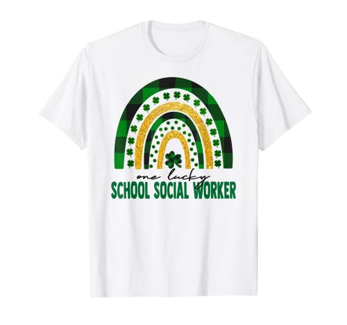 One Lucky School Social Worker Rainbow St Patricks Day Mujeres Camiseta