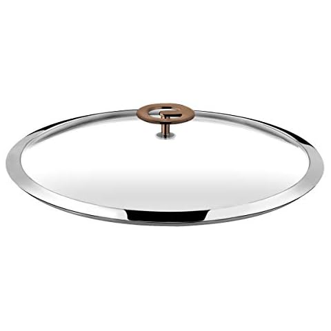 Cuisinox Eclipse - Tapa de cristal templado (24 cm, botón inoxidable tintado de cobre) Cover