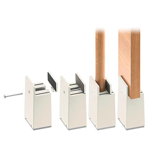RCHYFEED 10 cm Bed Risers Adjustable Screw Clamp, 4 inch Furniture Risers Heavy Duty 4 Pack Sofa Table Chair Risers Fits 0-1.5" Widths of Furniture Feet, Bed Height RaisersSupports 20,000 lb Beige