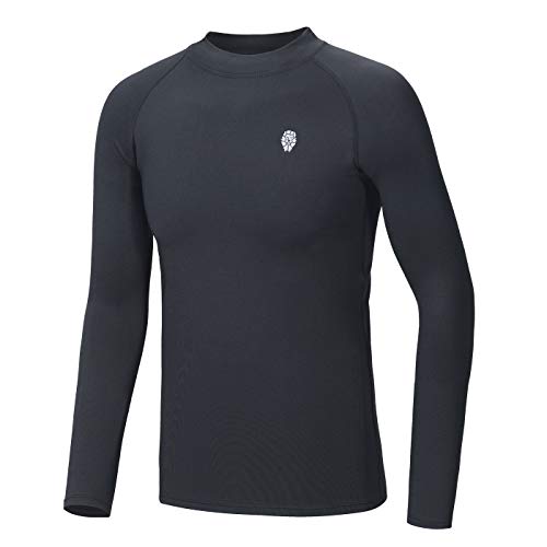 Boys Long Sleeve Thermals Youth Compression Shirts Base Layer Cold Gear Black S - Thumbnail 5