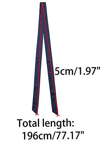 Allegra K Women Skinny Scarf Solid Color Pure Long Scarves Neckerchief2