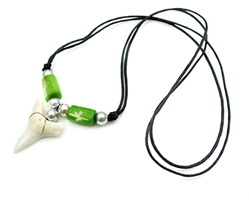 Swimmi Genuine Mako Shark Tooth Necklace For Men Women Boy Girl With Seed Beads And Adjustable Waxed Cord Handmade Jewelry Da253 #TOP25