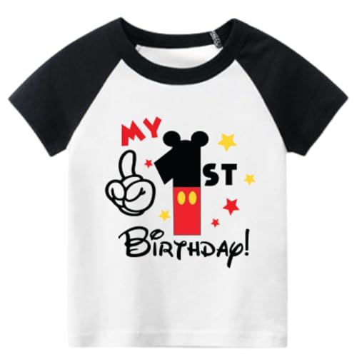Luke & Lulu First Birthday Outfits for Baby Boys Shirts - Mouse Theme One 1st Birthday