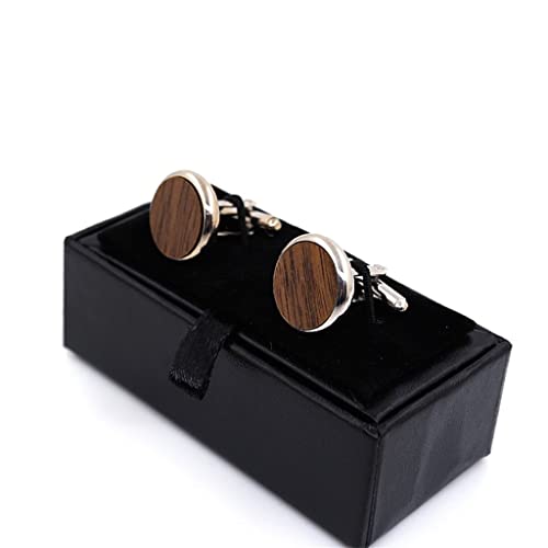 カフスボタン タイクリップ セット メンズ ヴィンテージ 木製 ギフト バー 新郎 結婚式 ビジネス 木製 タイクリップ ピン (写真の通り)