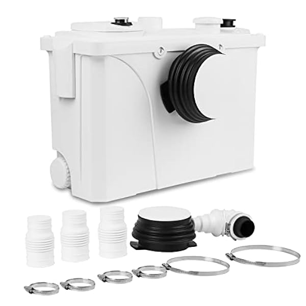 Jopassy WC, 700 W, 190 l/min, vuilwaterpompen voor toiletten, fecaliënpomp met 4 inlaten, huishoudpomp voor douche, badkuipen, wastafel