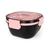 Legami – Fiambrera Sushi Cat, 1 tenedor, 1 bandeja con compartimentos, 1 recipiente para especias extraíble incluido, capacidad 1700 ml, 19 x 10,7 x 19 cm