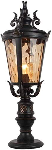 Victoria Classic Vintage Outdoor Column Lamp | European Die-cast Aluminum Die-cast Glass Lantern Post Light | Waterproof Antirust Street Lamp | Villa Garden Patio Lawn Park Door Pillar Lights Baibao